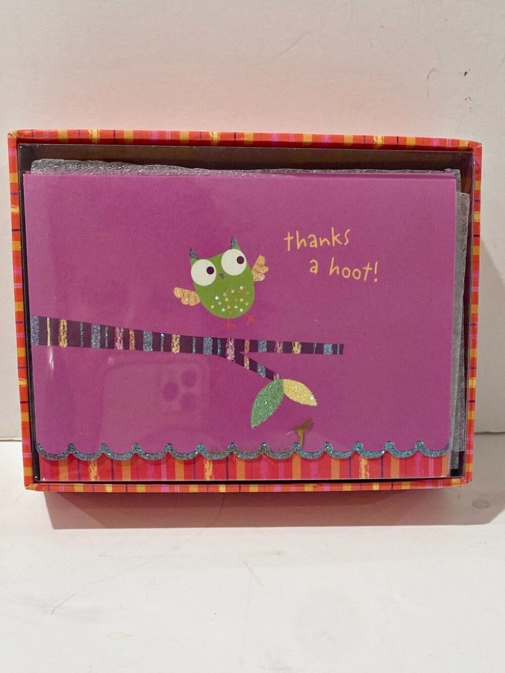 Papyrus Thank You Cards Thanks A Hoot Boxed Set 14 w/Envelopes & Gold Seals New